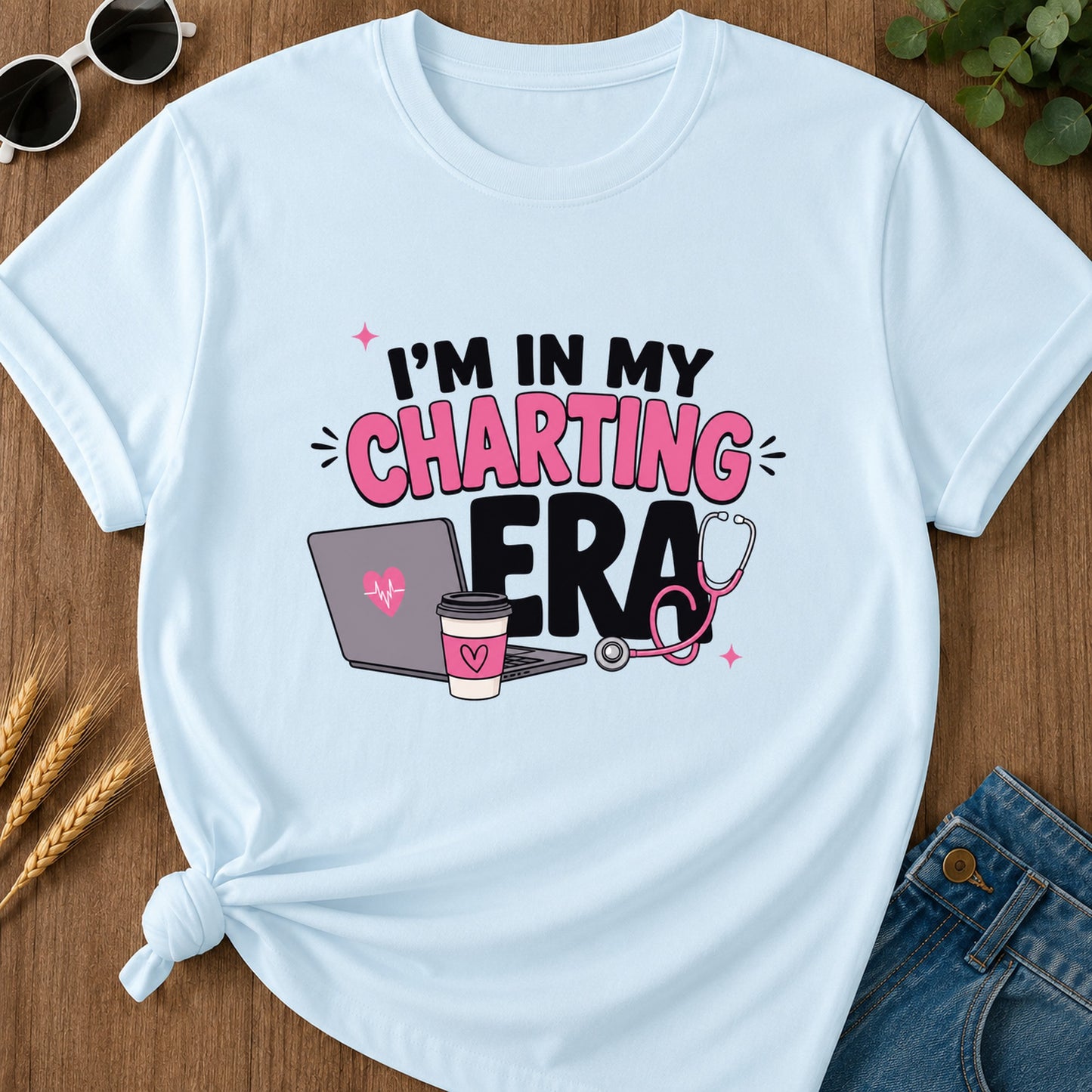 Charting Era T-Shirt - Chambray