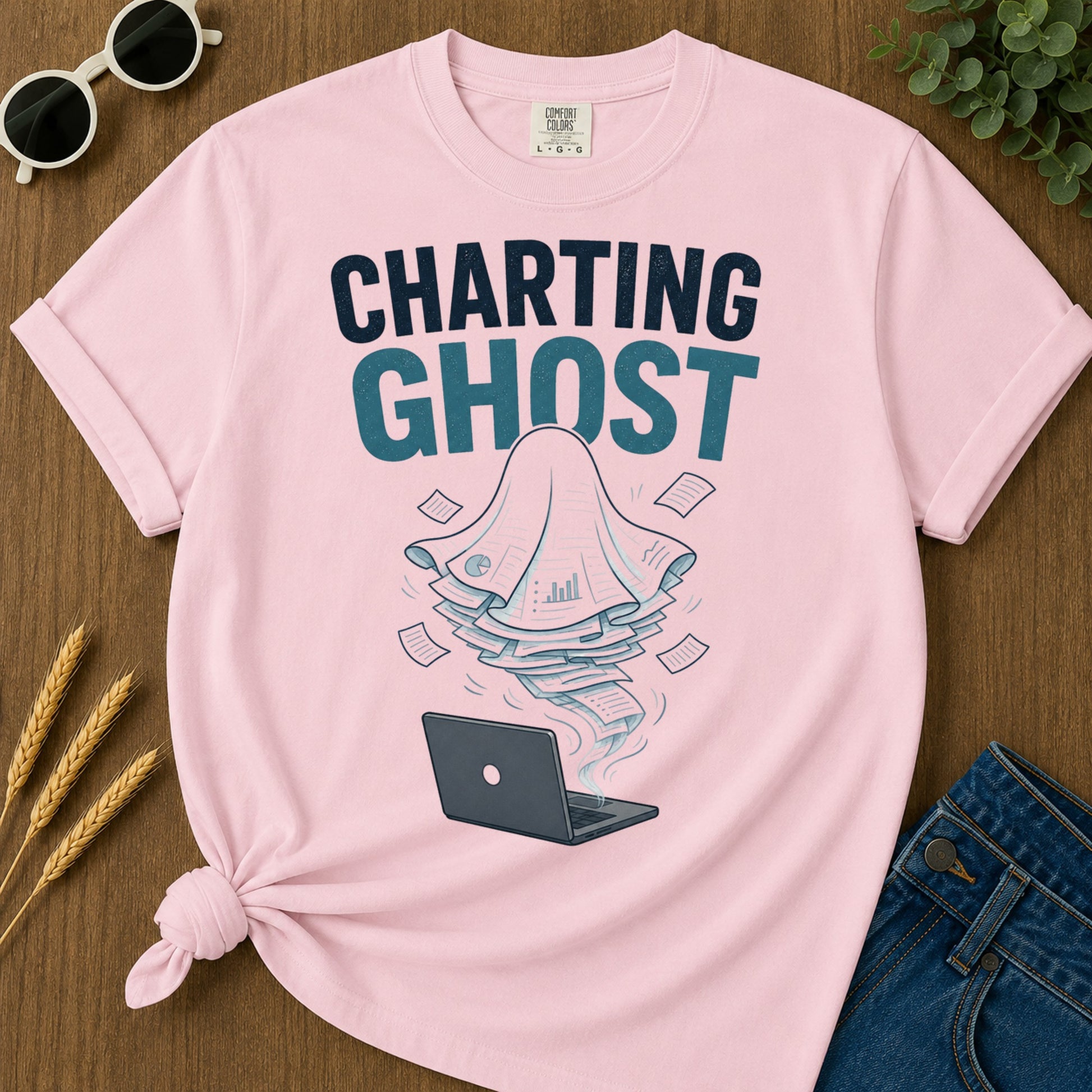 Charting Ghost T-Shirt - Blossom