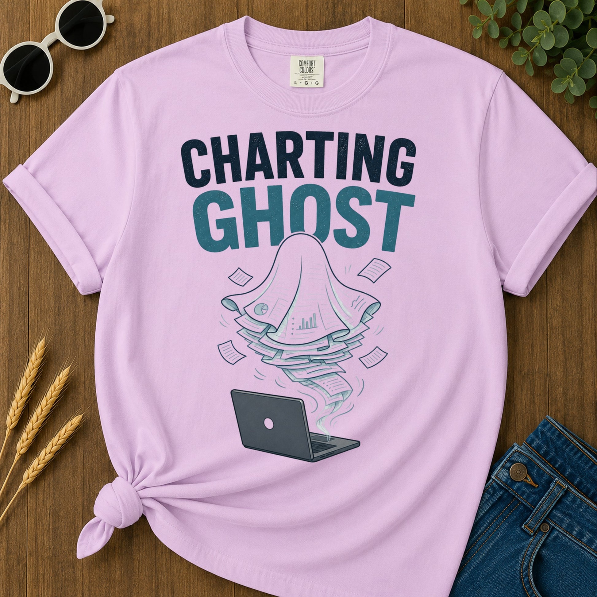 Charting Ghost T-Shirt - Orchid