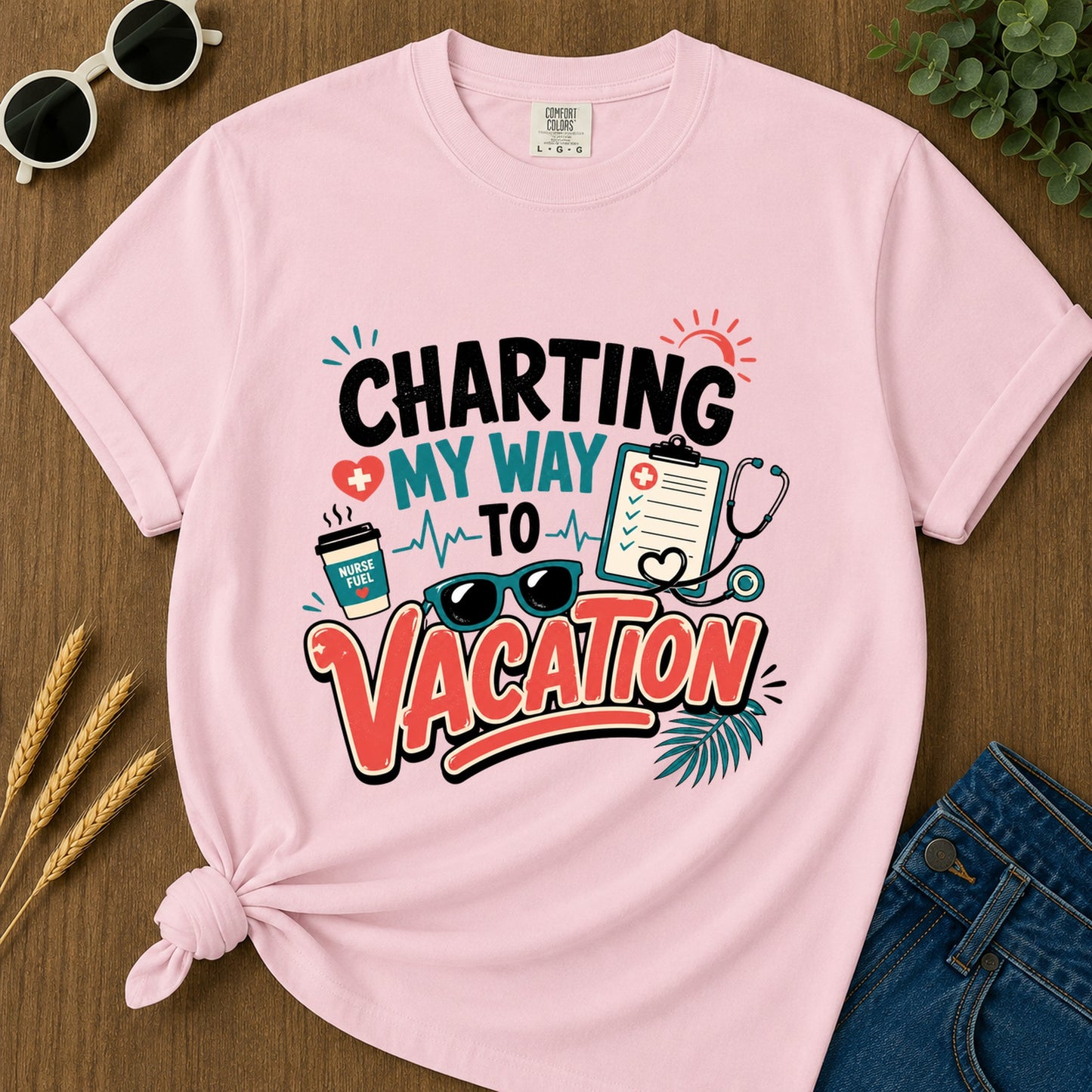 Charting My Way T-Shirt - Blossom