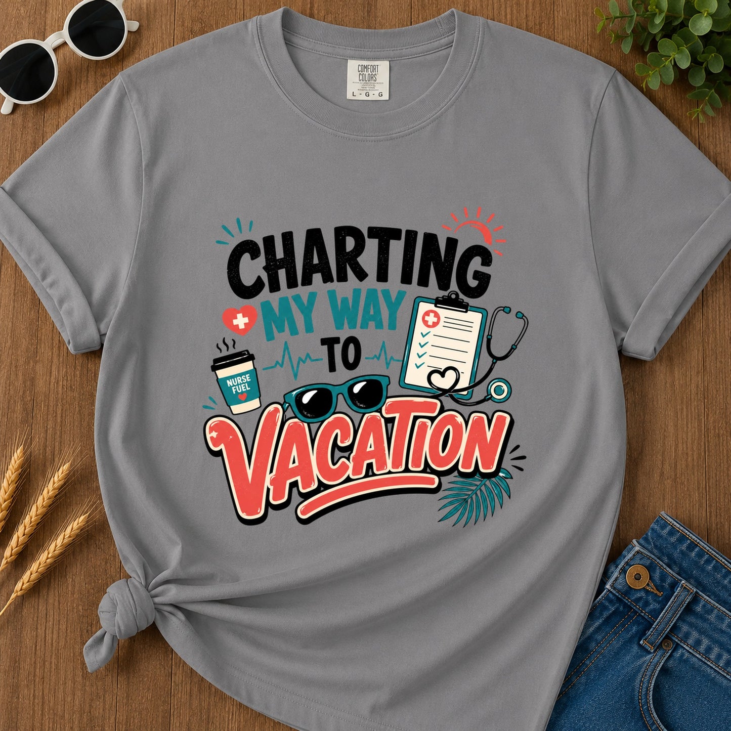 Charting My Way T-Shirt - Grey