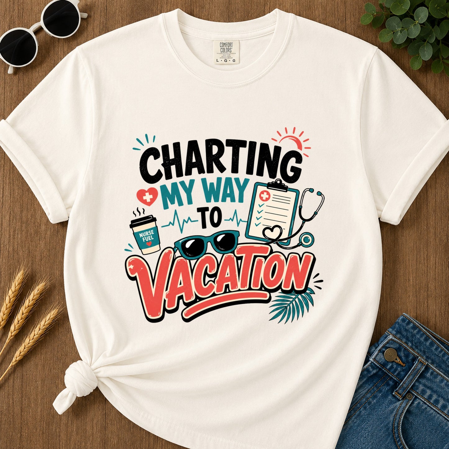 Charting My Way T-Shirt - Ivory