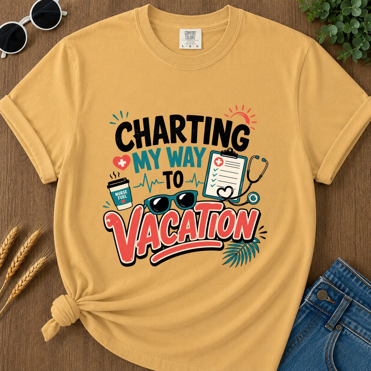 Charting My Way T-Shirt - Mustard