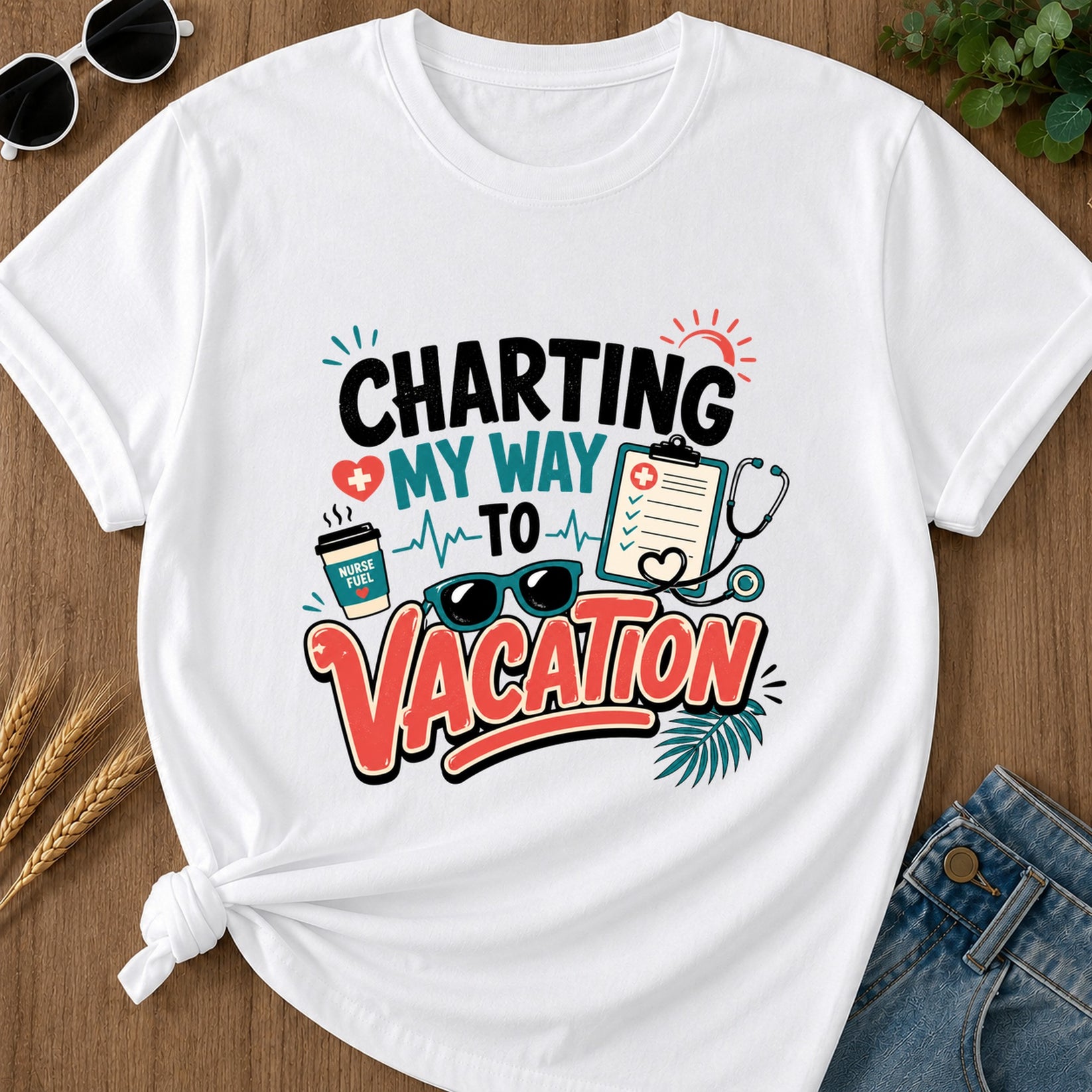 Charting My Way T-Shirt - White