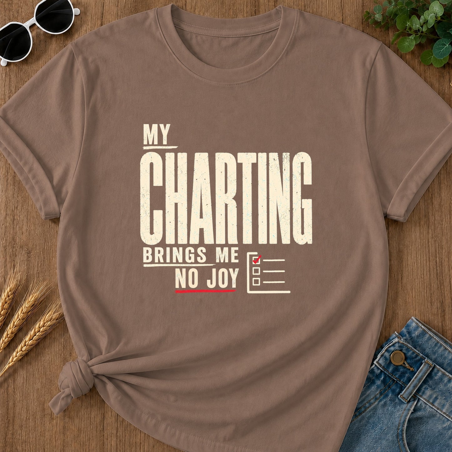 Charting No Joy T-Shirt - Espresso