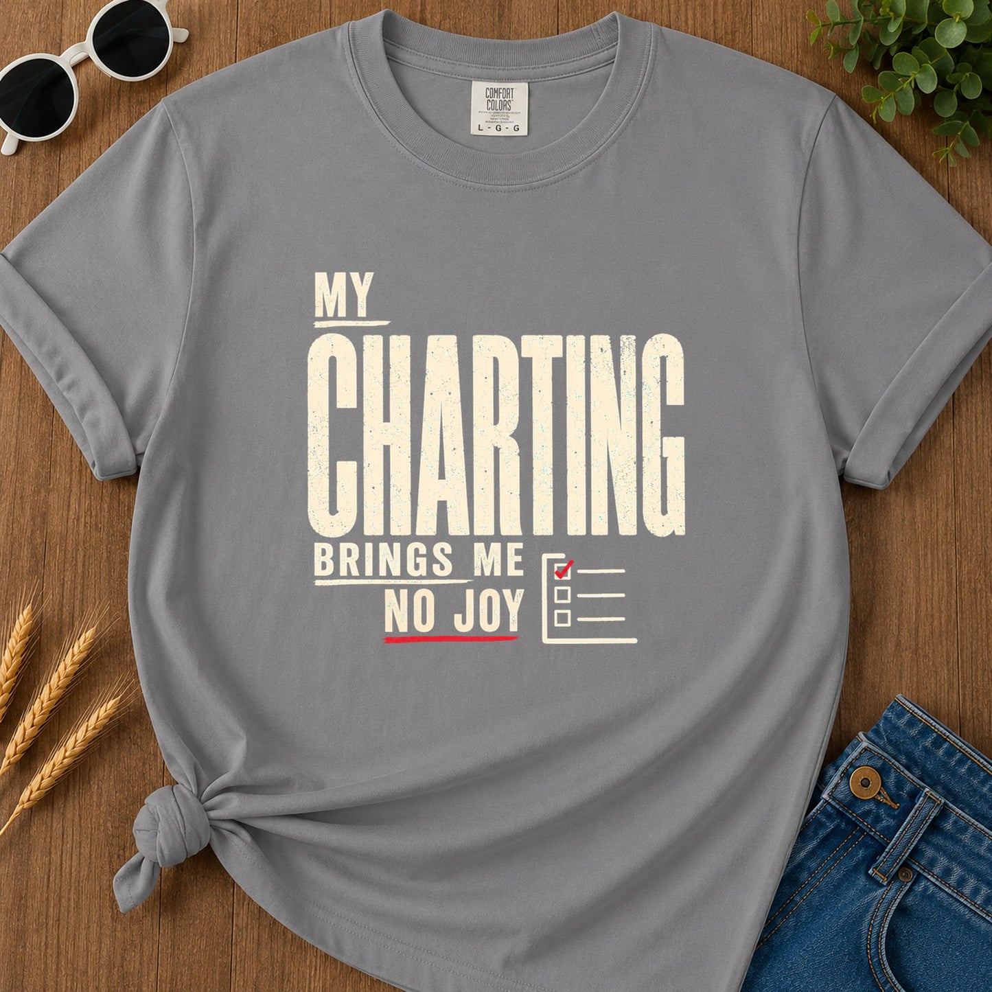 Charting No Joy T-Shirt - Grey
