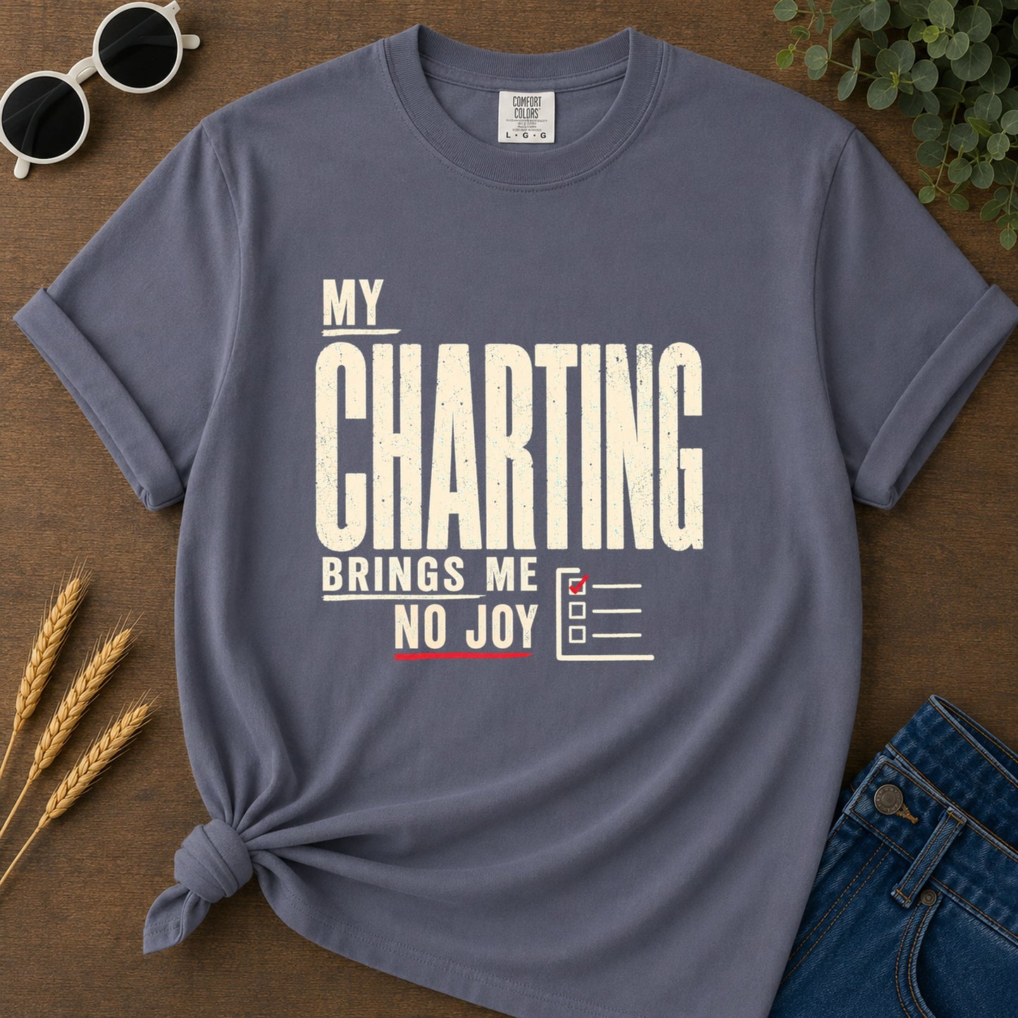 Charting No Joy T-Shirt - Navy