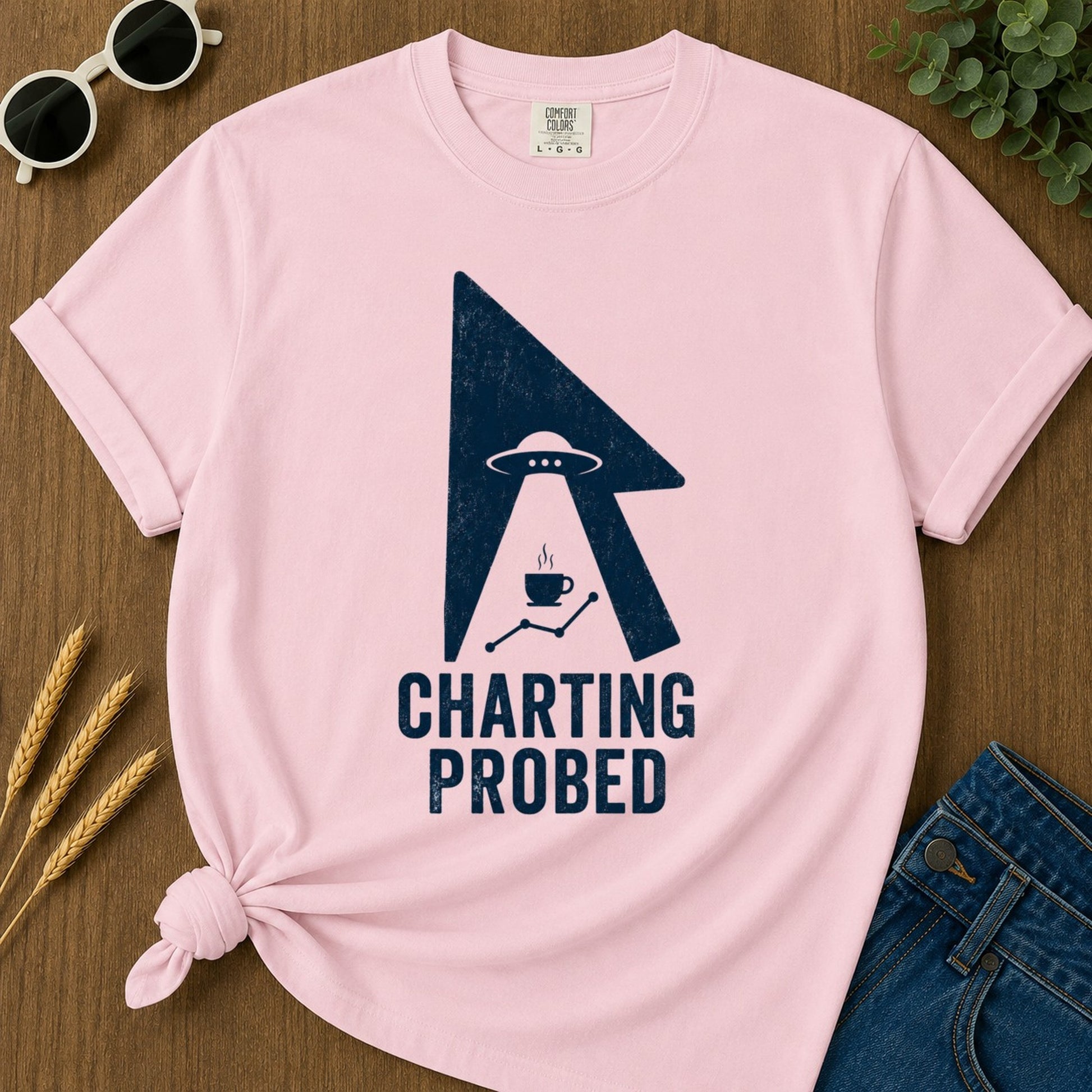 Charting Probed T-shirt - Blossom Mockup
