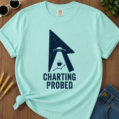 Charting Probed T-shirt - Chalky Mint Mockup