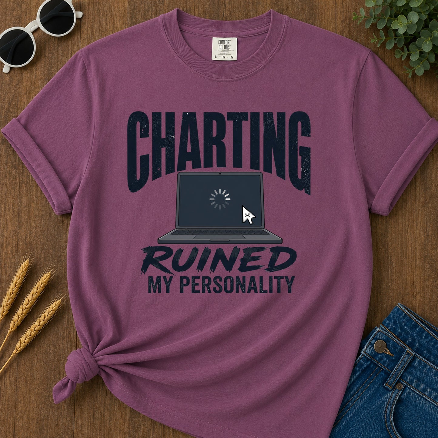 Charting Ruined Personality T-Shirt - Berry