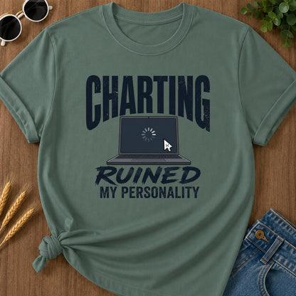 Charting Ruined Personality T-Shirt - Blue Spruce