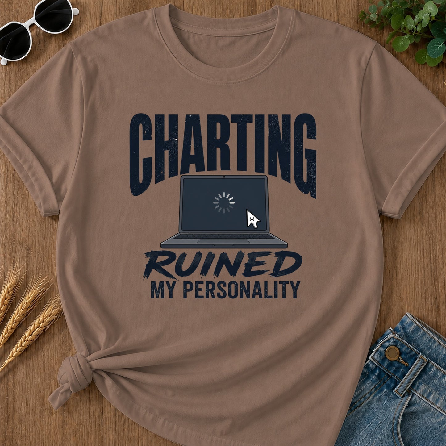 Charting Ruined Personality T-Shirt - Espresso