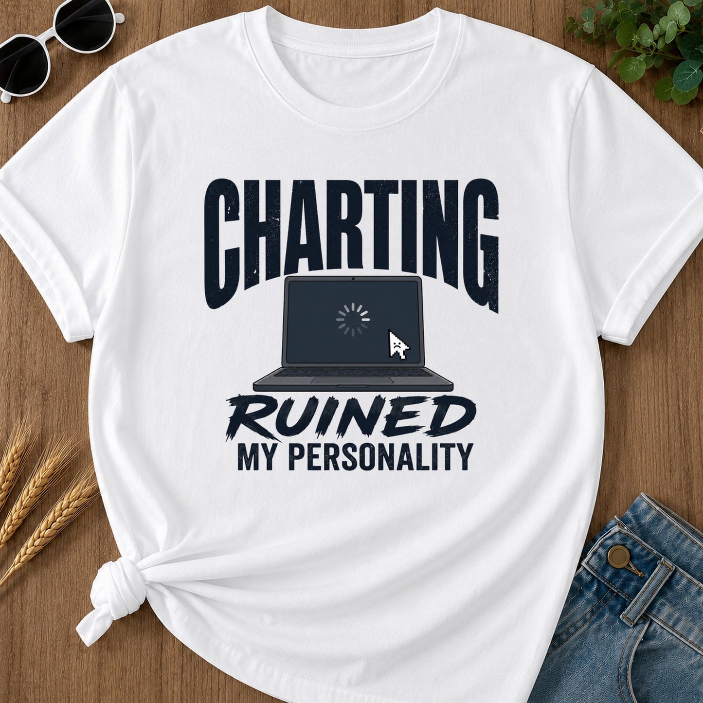 Charting Ruined Personality T-Shirt - White