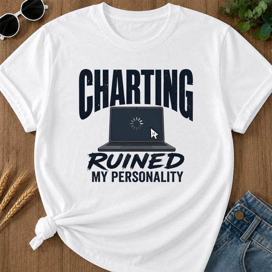 Charting Ruined Personality T-Shirt - White