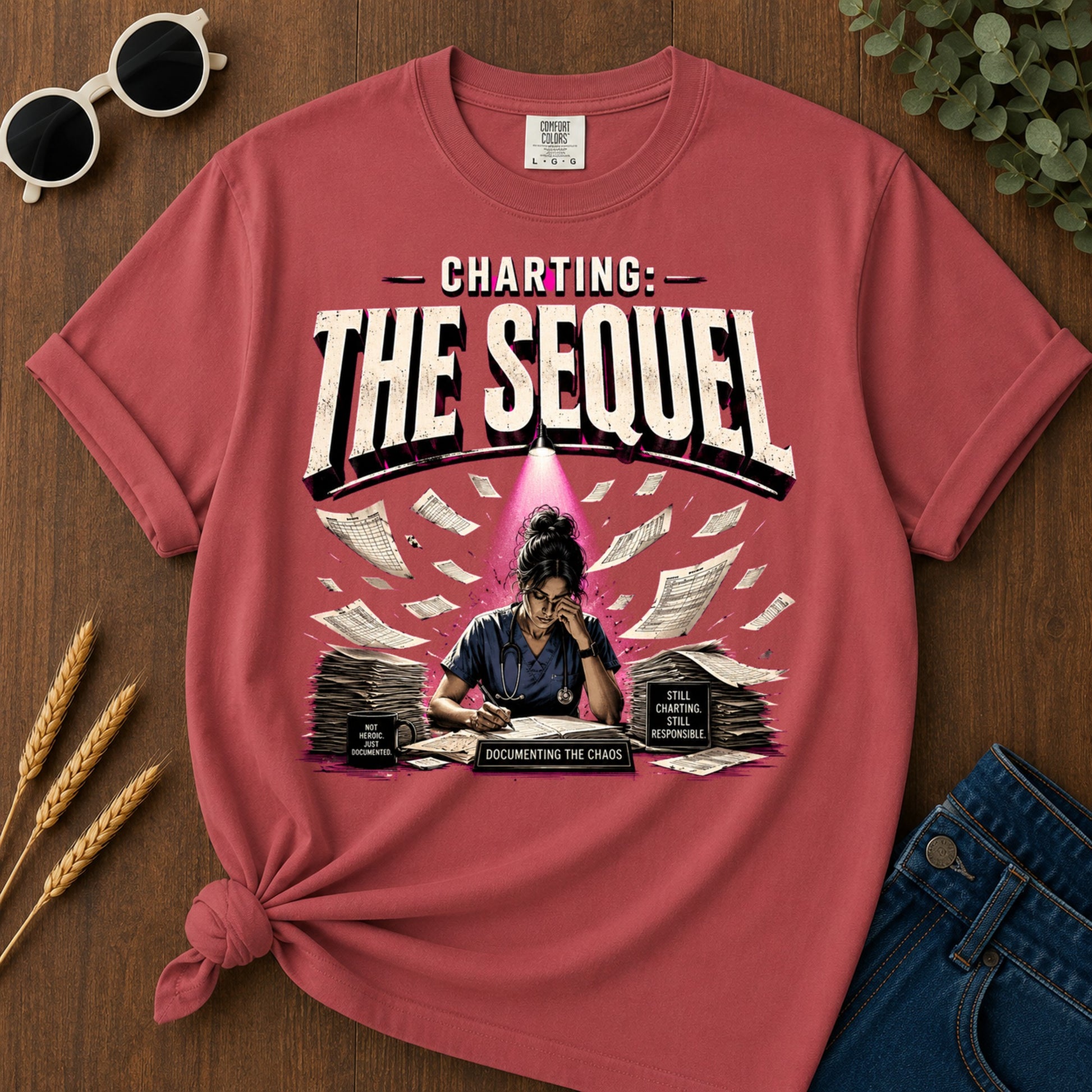 Charting The Sequel T-Shirt - Crimson