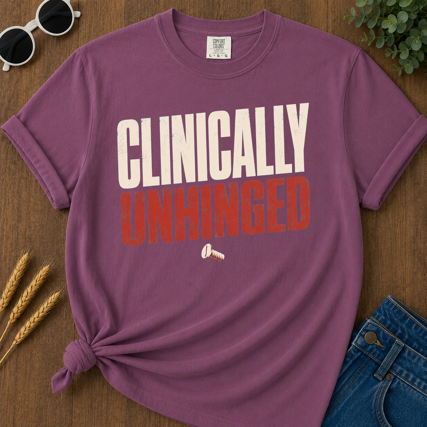 Clinically Unhinged T-Shirt - Berry