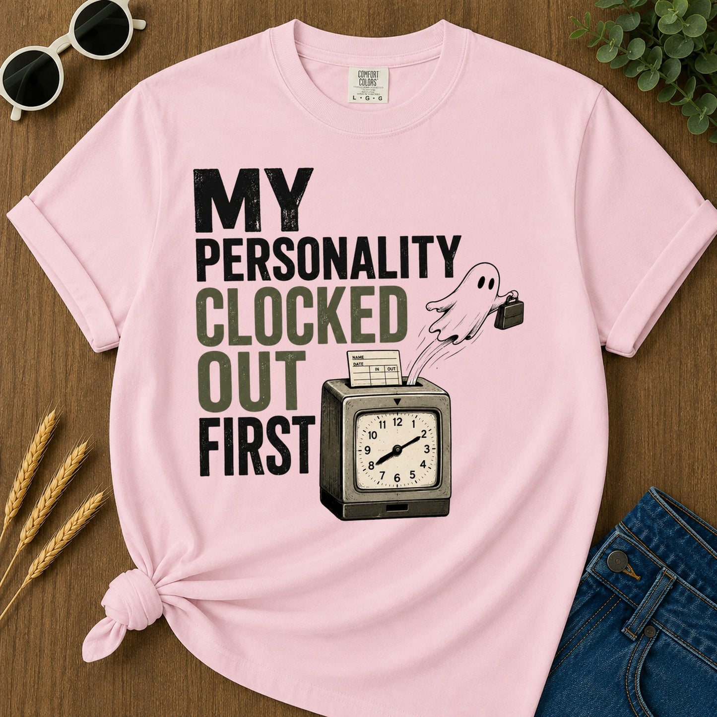 Clocked Out T-Shirt - Blossom