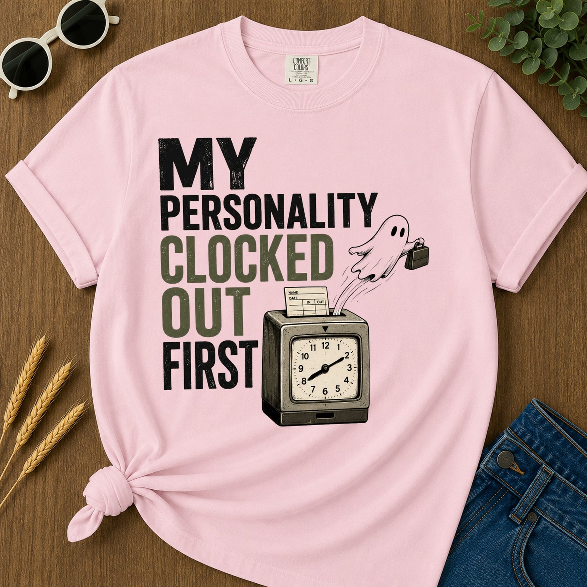 Clocked Out T-Shirt - Blossom