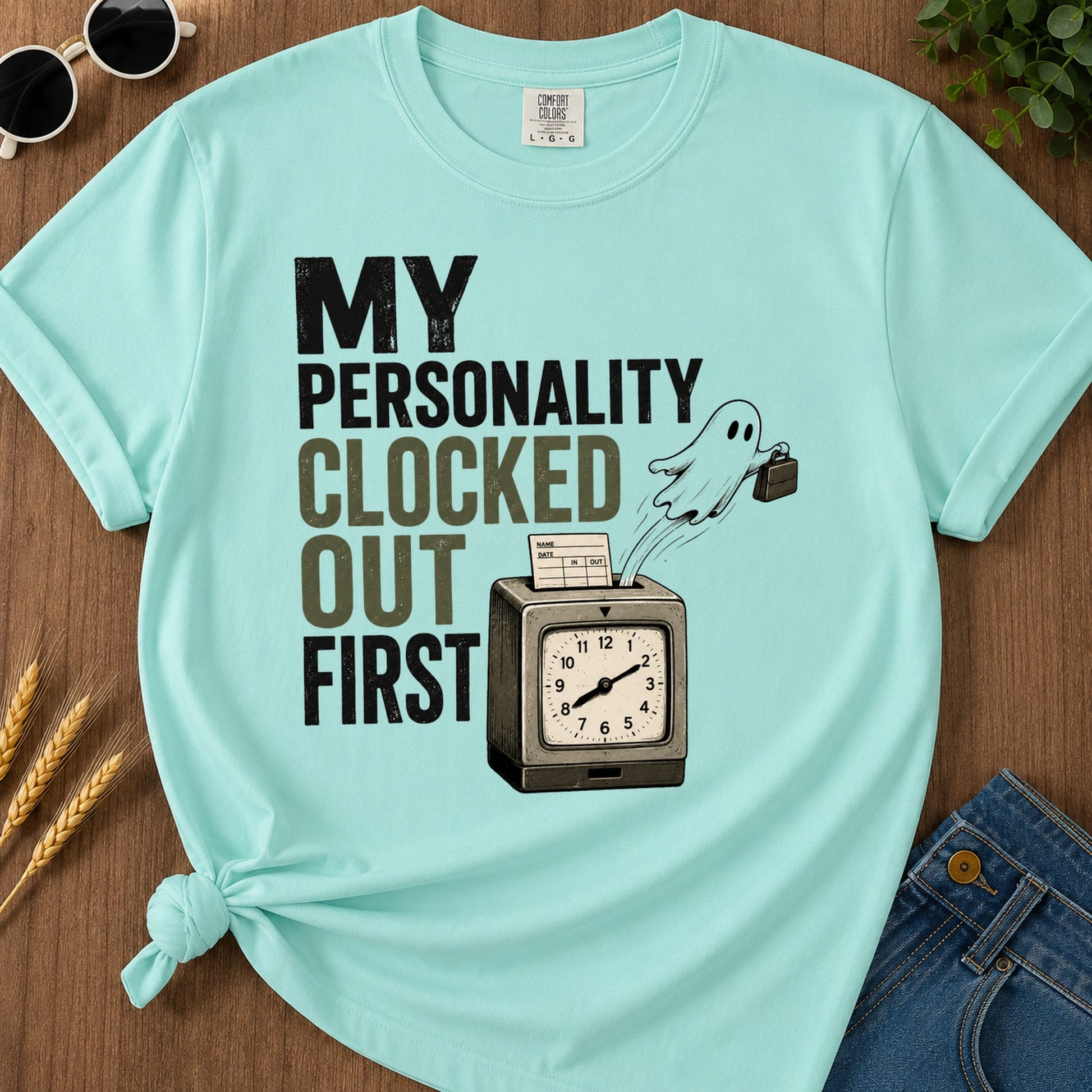 Clocked Out T-Shirt - Chalky Mint
