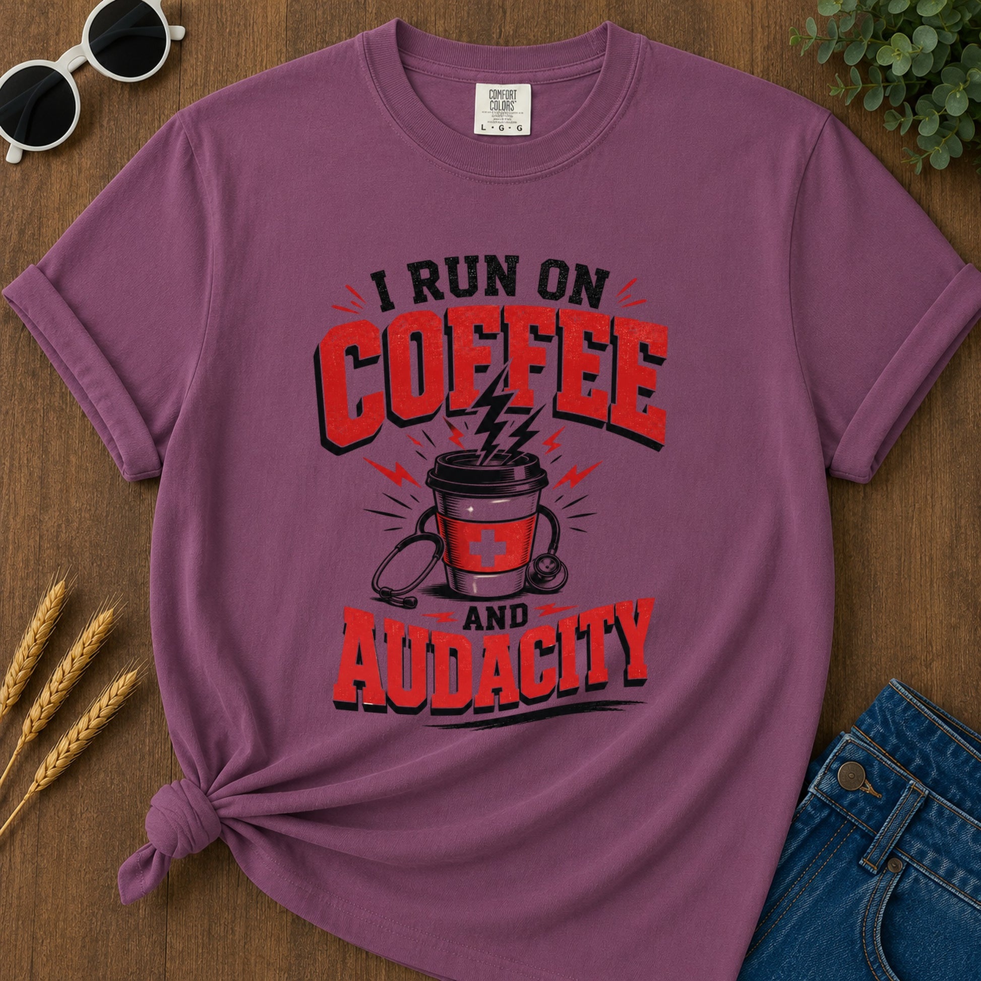 Coffee Audacity T-Shirt - Berry