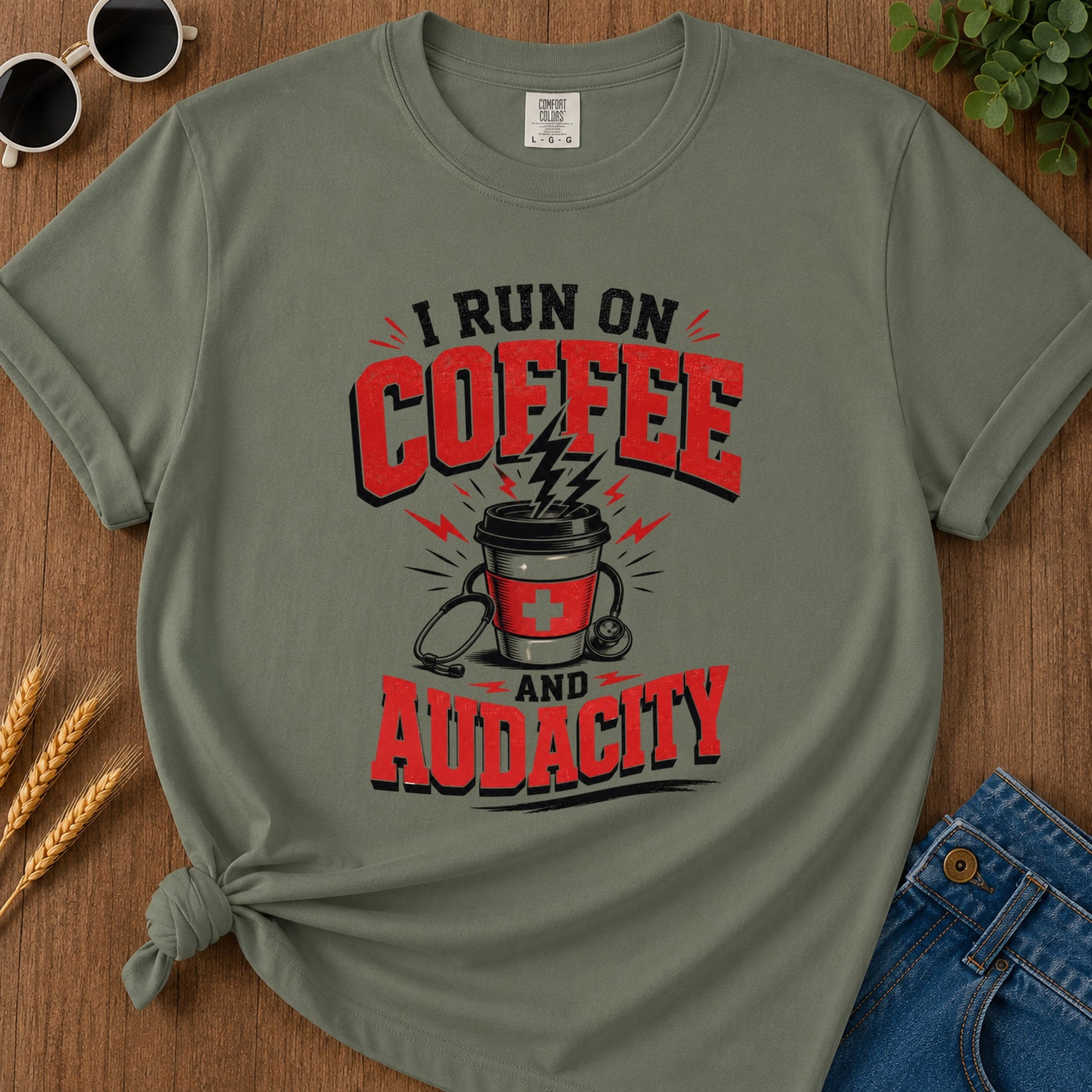 Coffee Audacity T-Shirt - Moss