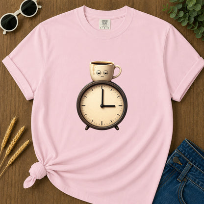 Coffee Clock T-Shirt - Blossom