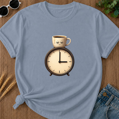 Coffee Clock T-Shirt - Blue Jean