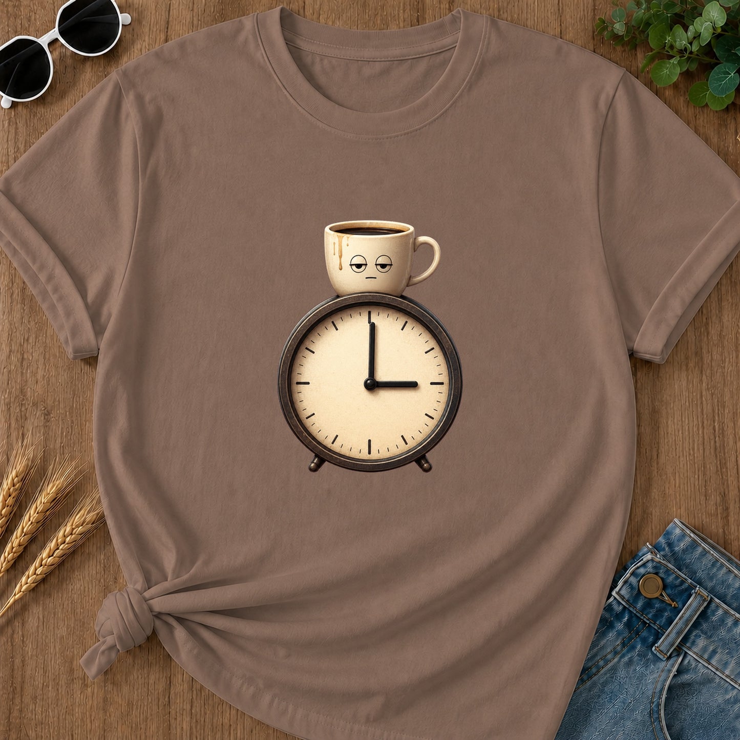Coffee Clock T-Shirt - Espresso