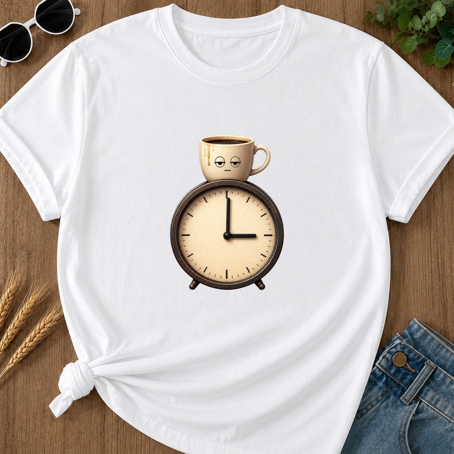 Coffee Clock T-Shirt - White