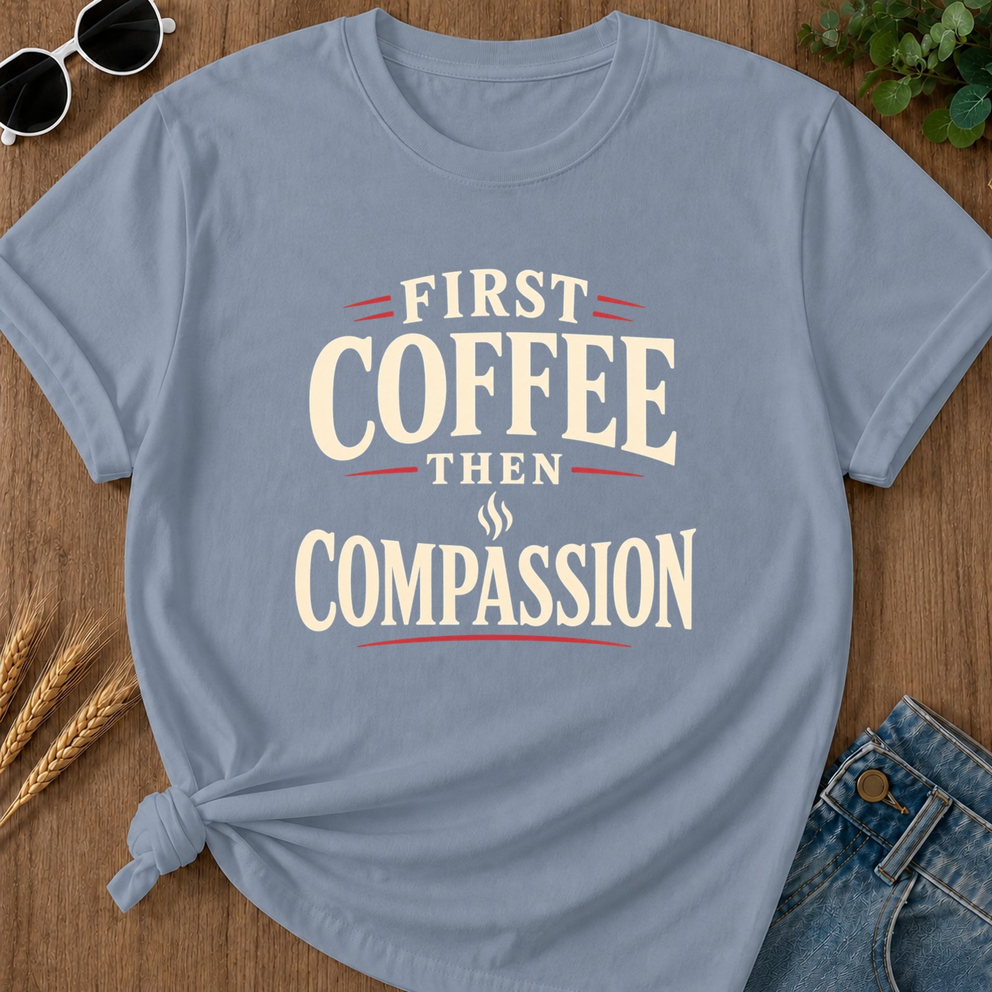 Coffee Pass T-Shirt - Blue Jean