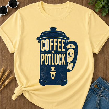 Coffee Potluck T-shirt - Butter Mockup