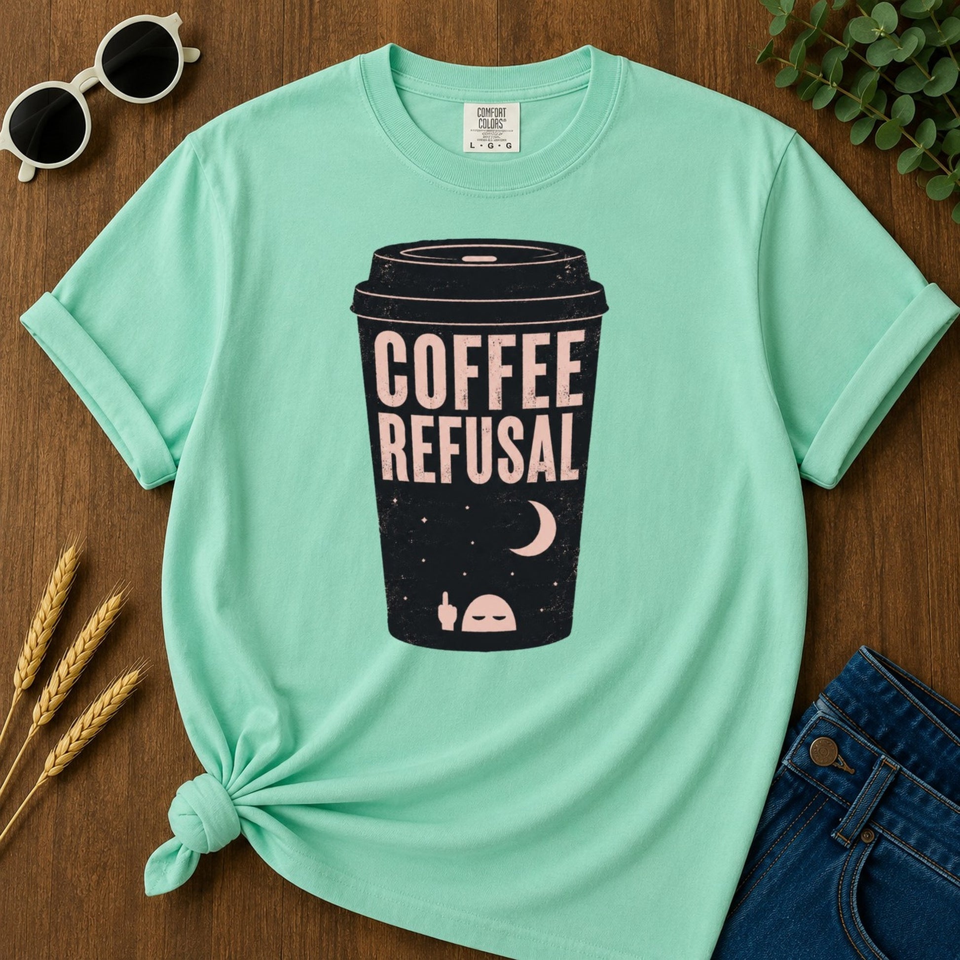 Coffee Refusal T-shirt - Island Reef Mockup