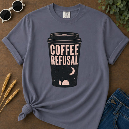 Coffee Refusal T-shirt - Navy Mockup
