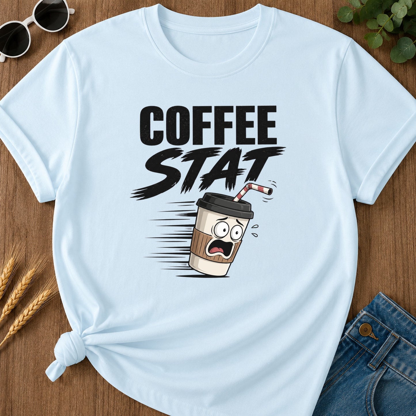 Coffee Stat T-Shirt - Chambray