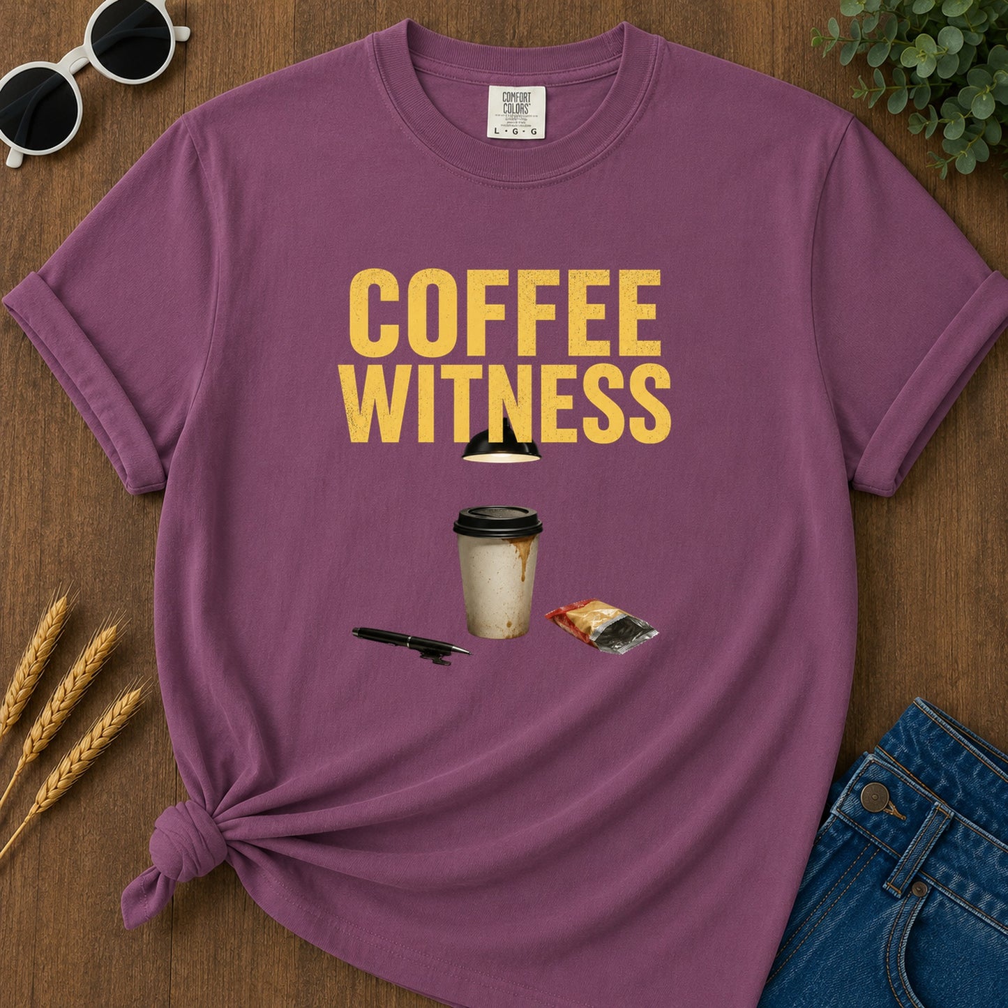 Coffee Witness T-Shirt - Berry
