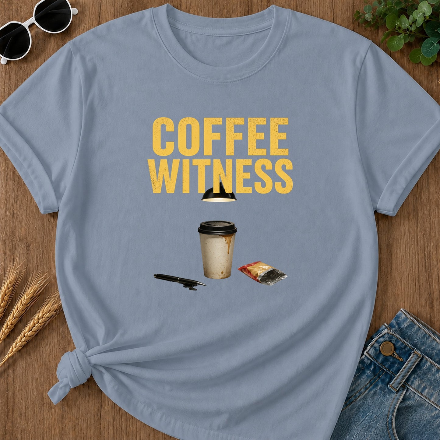Coffee Witness T-Shirt - Blue Jean
