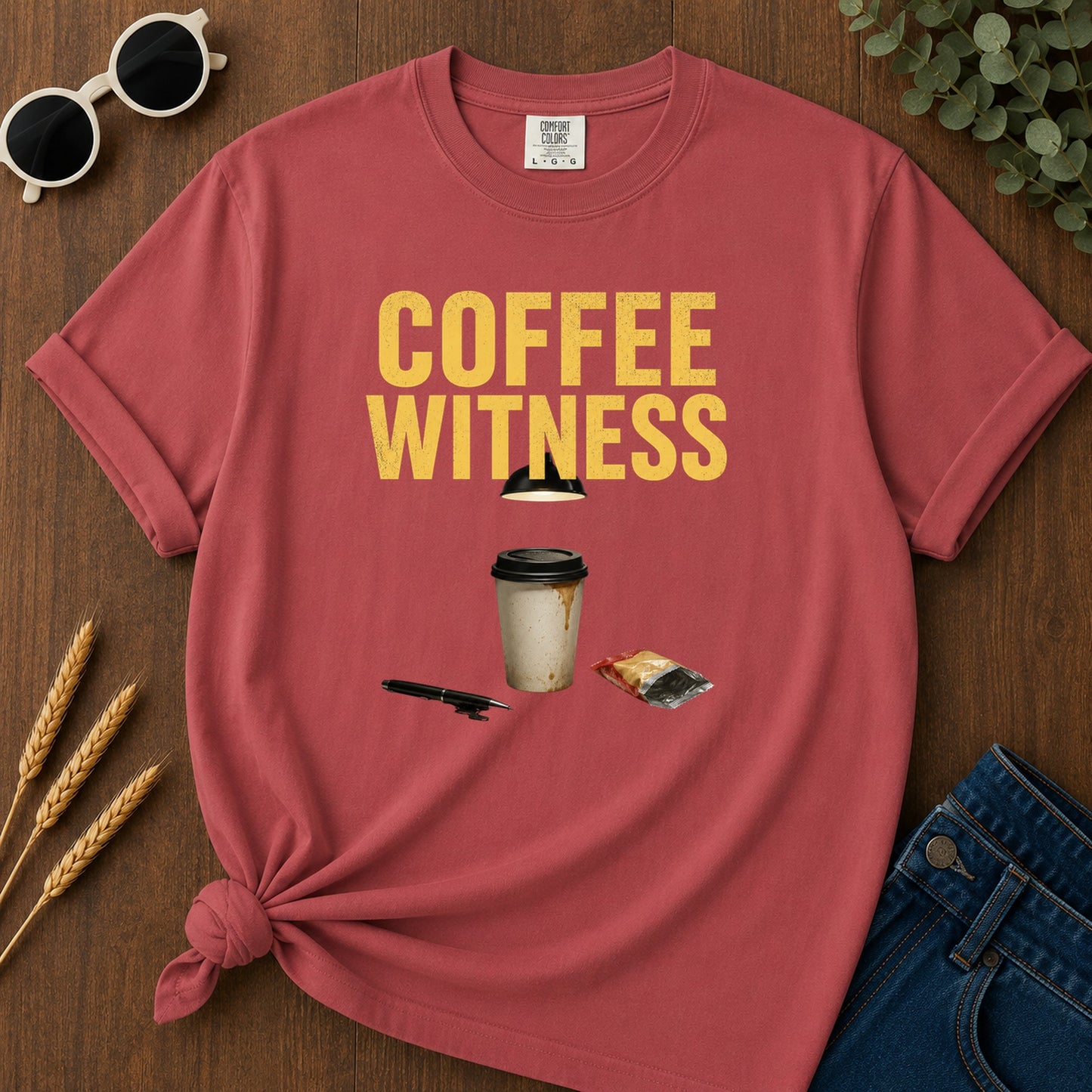 Coffee Witness T-Shirt - Crimson
