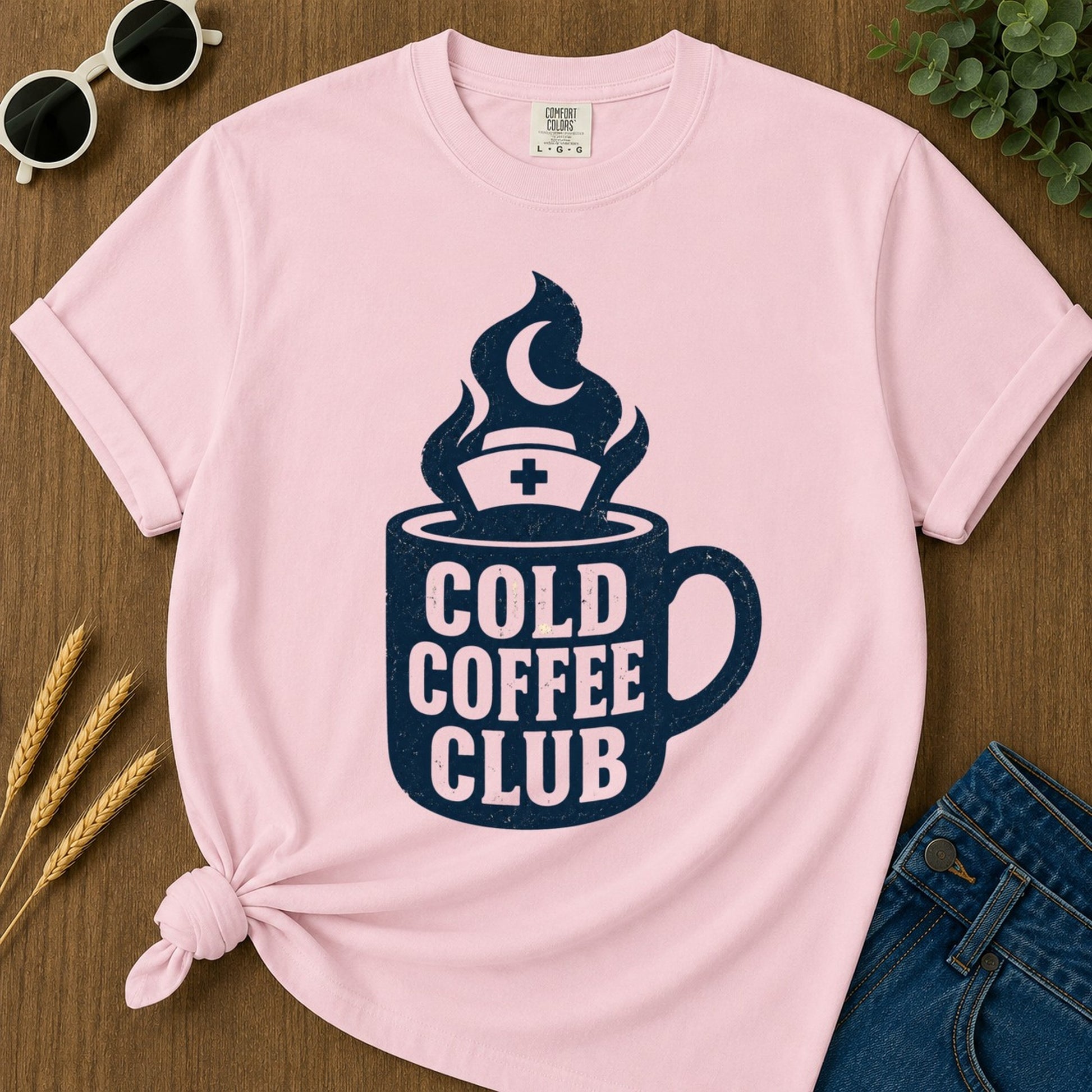 Cold Coffee Club T-shirt - Blossom Mockup