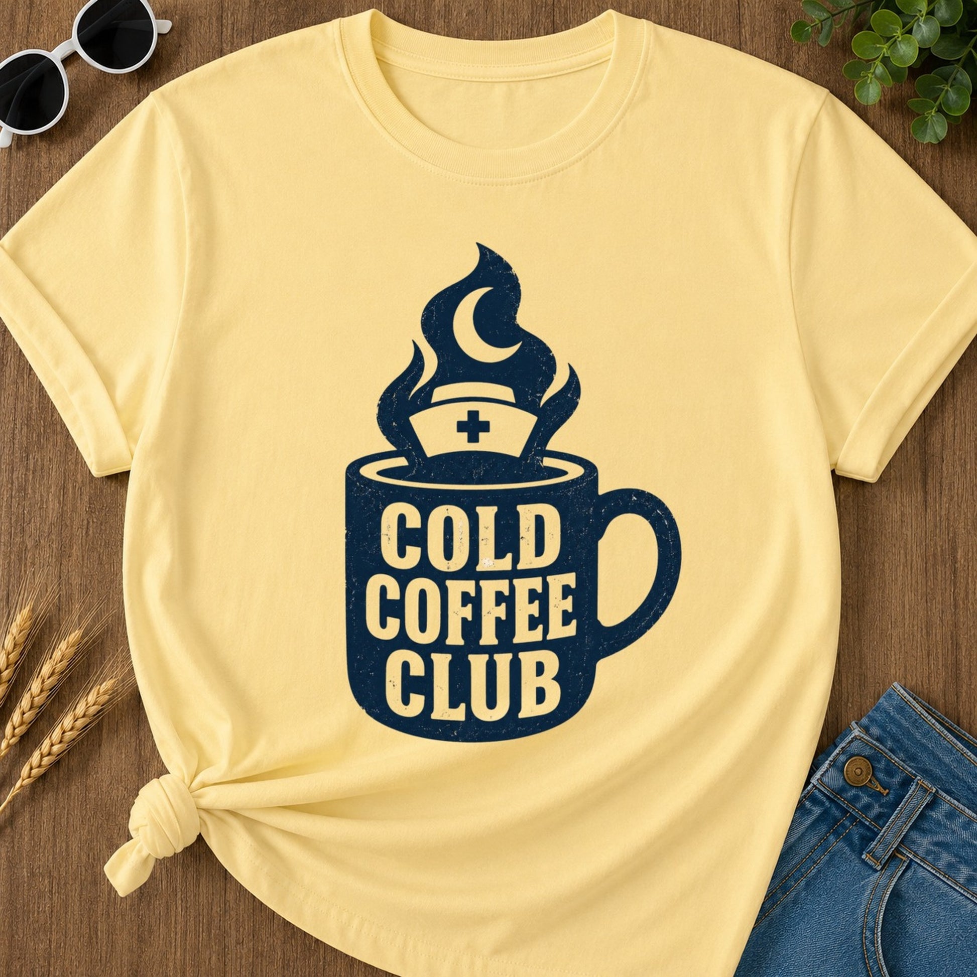 Cold Coffee Club T-shirt - Butter Mockup