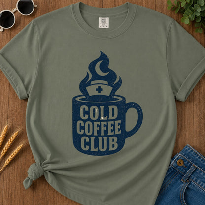 Cold Coffee Club T-shirt - Moss Mockup