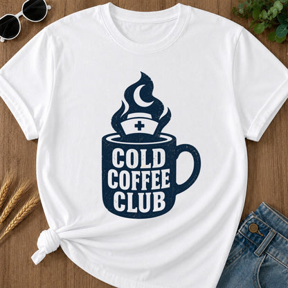 Cold Coffee Club T-shirt - White Mockup