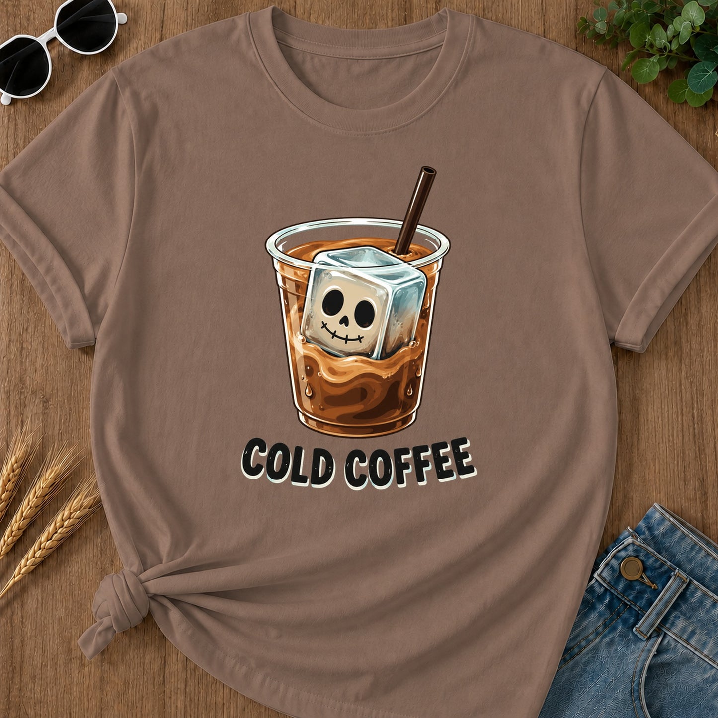 Cold Coffee Skull T-Shirt - Espresso