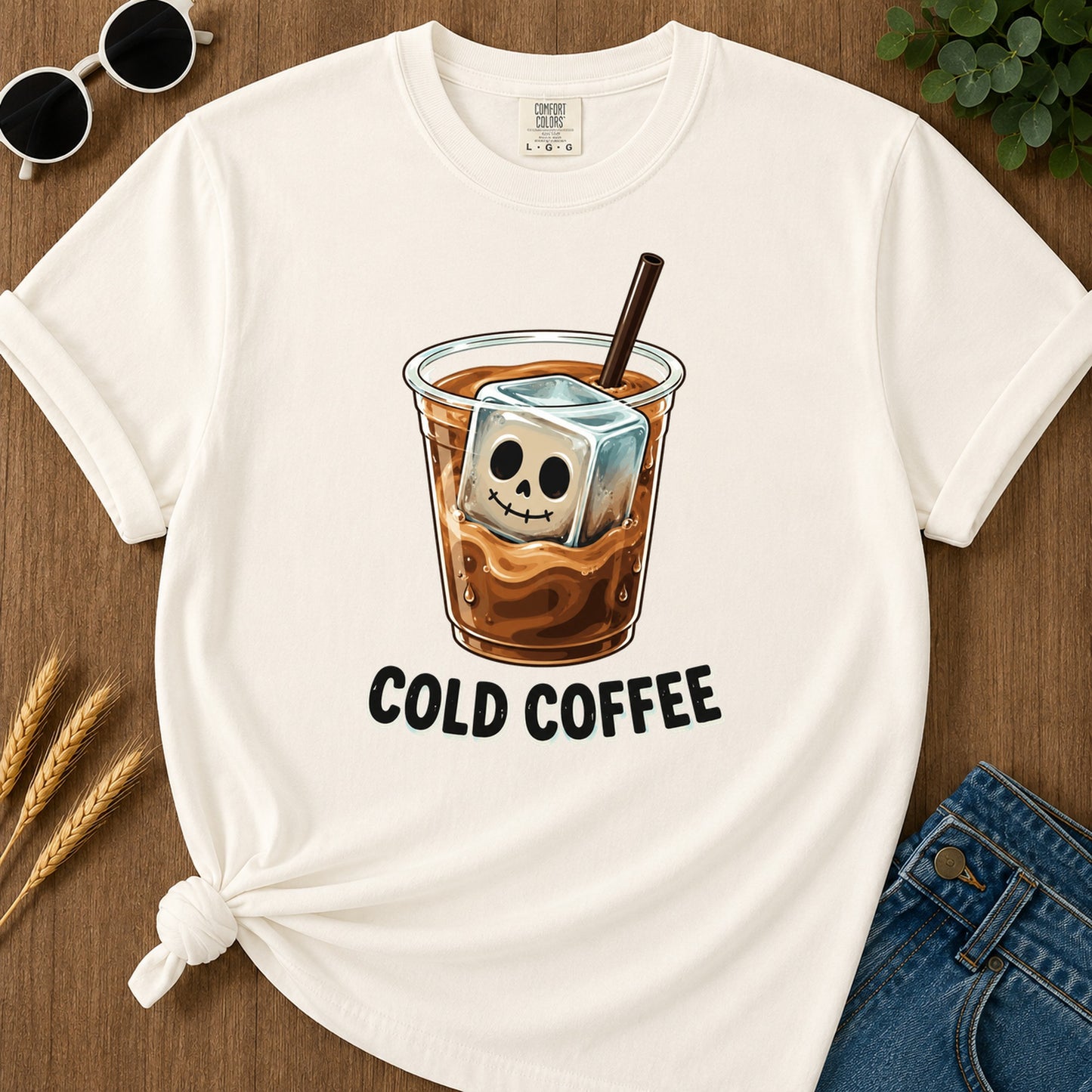 Cold Coffee Skull T-Shirt - Ivory