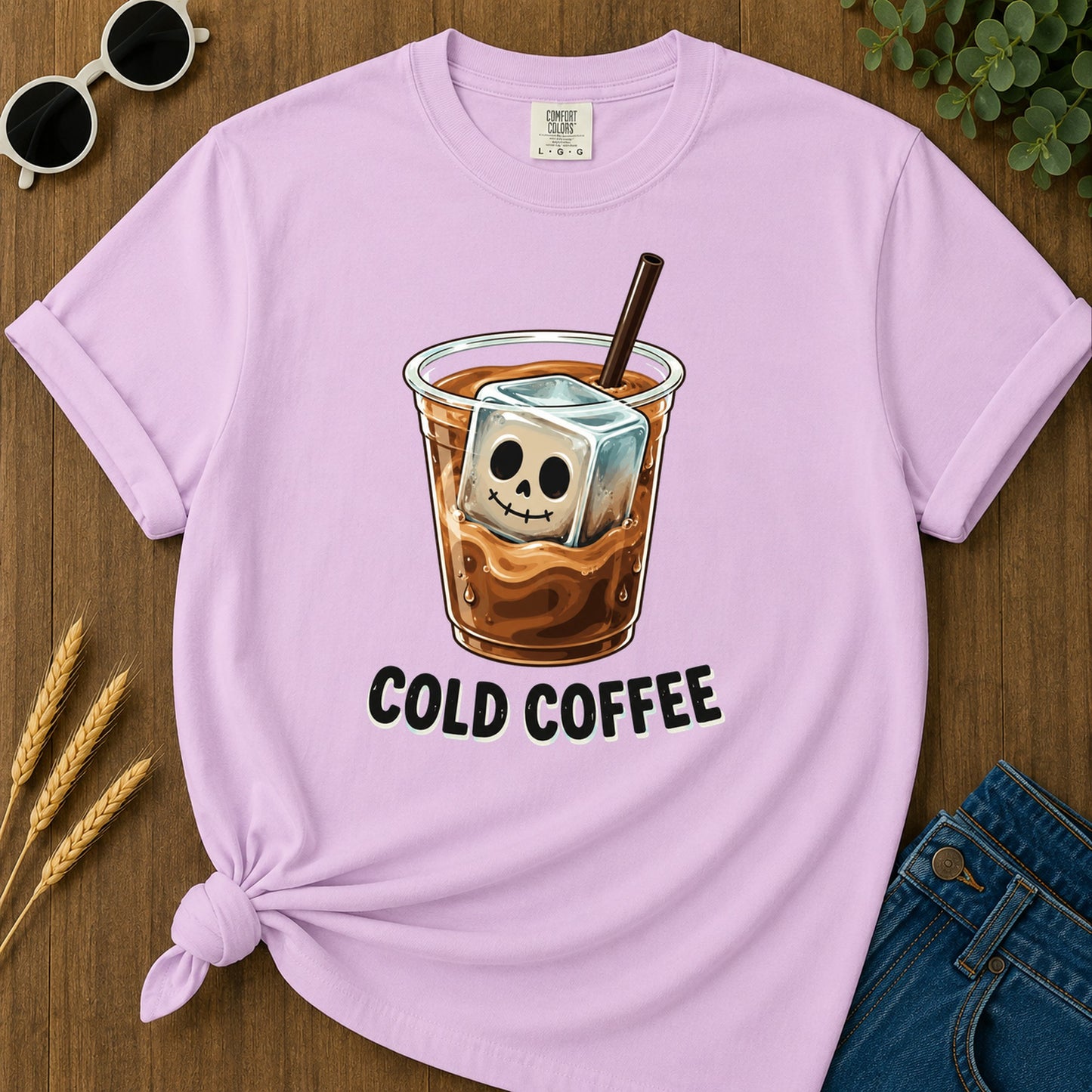 Cold Coffee Skull T-Shirt - Orchid