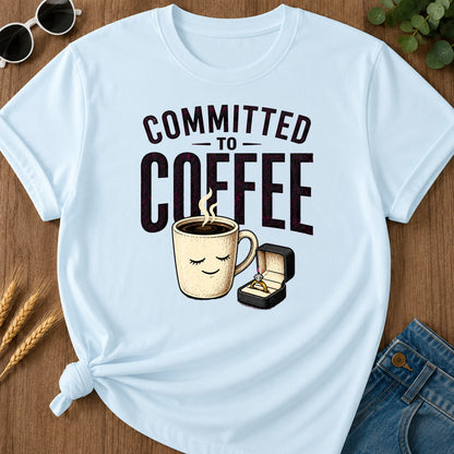 Committed To Coffee T-Shirt - Chambray