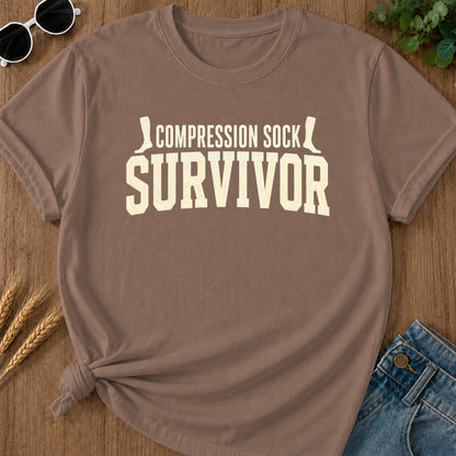 Compression Sock Survivor T-Shirt - Espresso