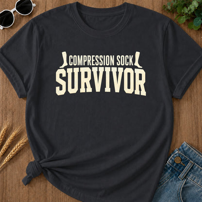 Compression Sock Survivor T-Shirt - Graphite