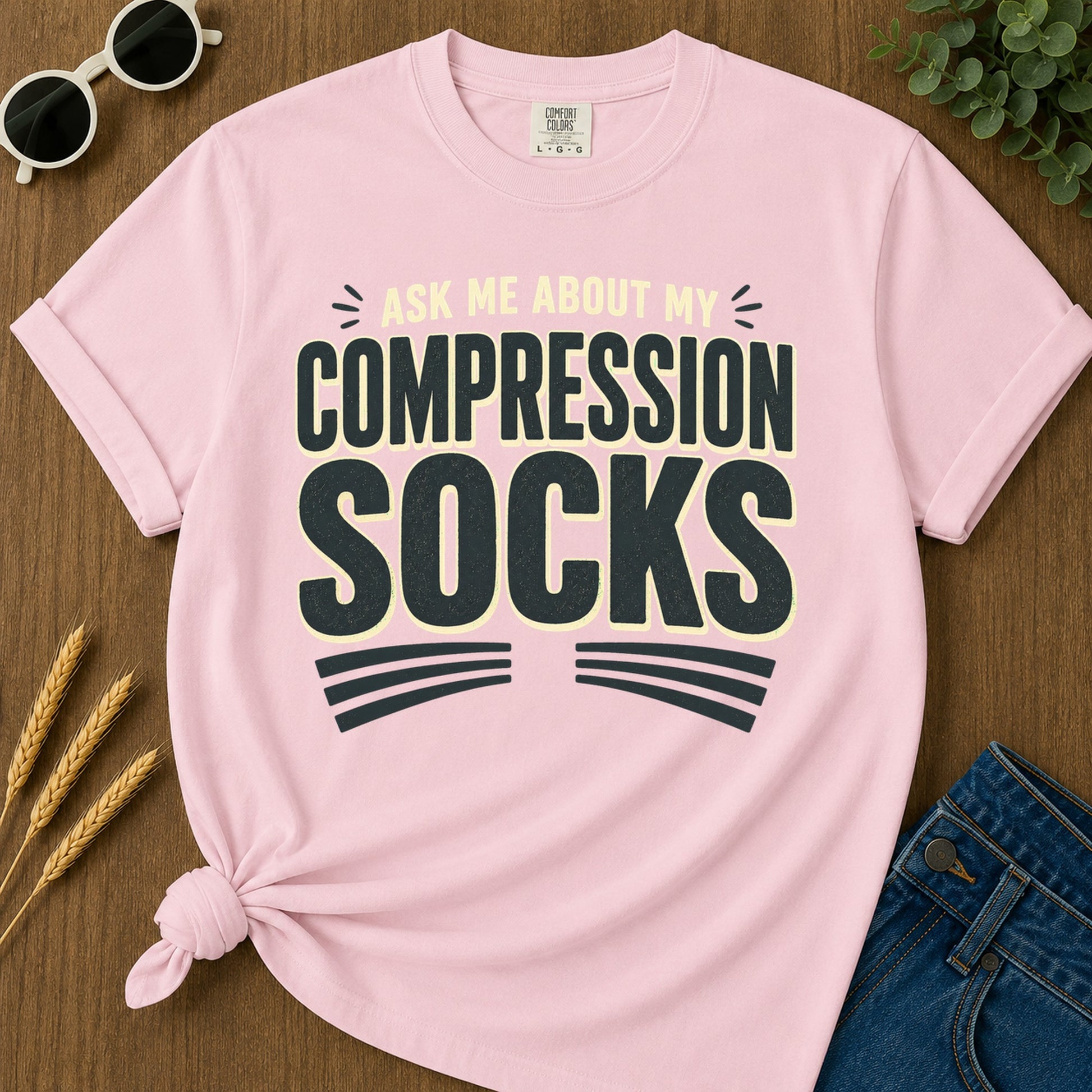 Compression Socks T-Shirt - Blossom