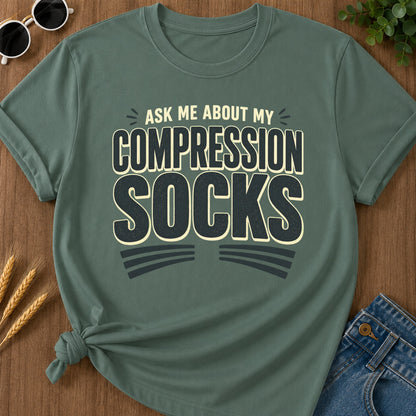 Compression Socks T-Shirt - Blue Spruce