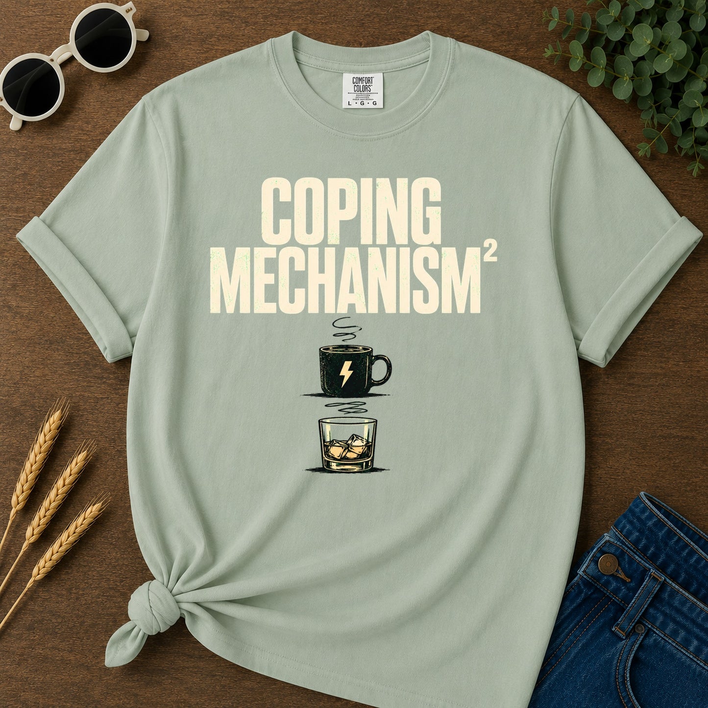 Coping Mechanism Squared T-Shirt - Bay